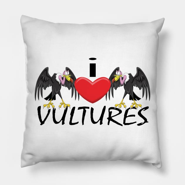 I Heart Vultures Pillow by Wickedcartoons