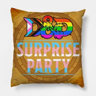 D&D Surprise Party Pride - Trans Flag Pillow