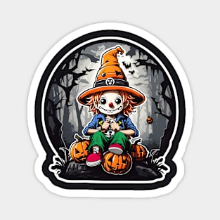 Halloween clown 3, pumpkins Magnet