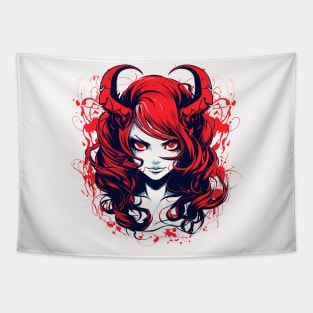 Anime Demon Girl Design Tapestry