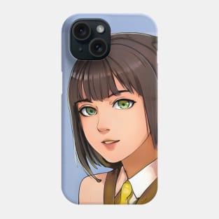 Brown hair anime school girl Phone Case