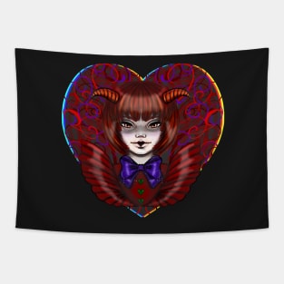 Little Devil San Valentin Tapestry