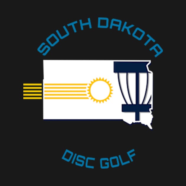 South Dakota Disc Golf - State Shape Dark by grahamwilliams