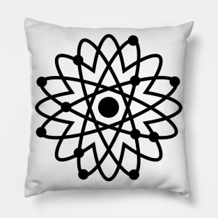 Black Sunflower Atom Pillow