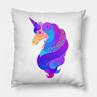 Mandala unicorn Pillow