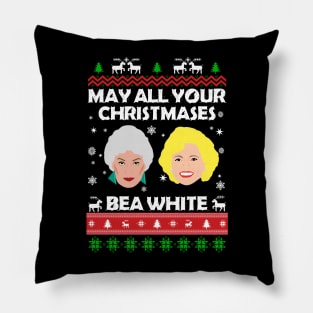 May All Your Christmases Bea White Pillow