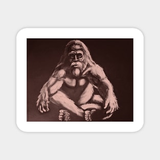 Cross Legged Sasquatch Magnet