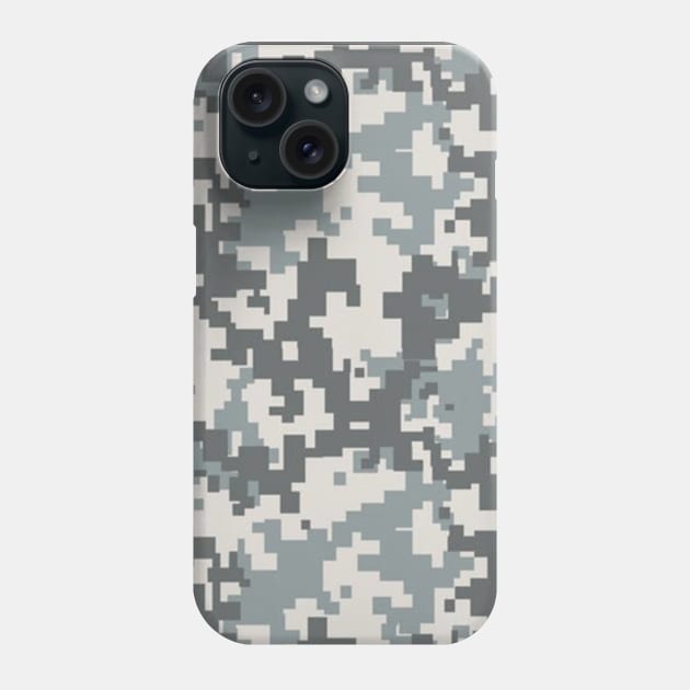 Digital Camo Pattern Gray Phone Case by LefTEE Designs