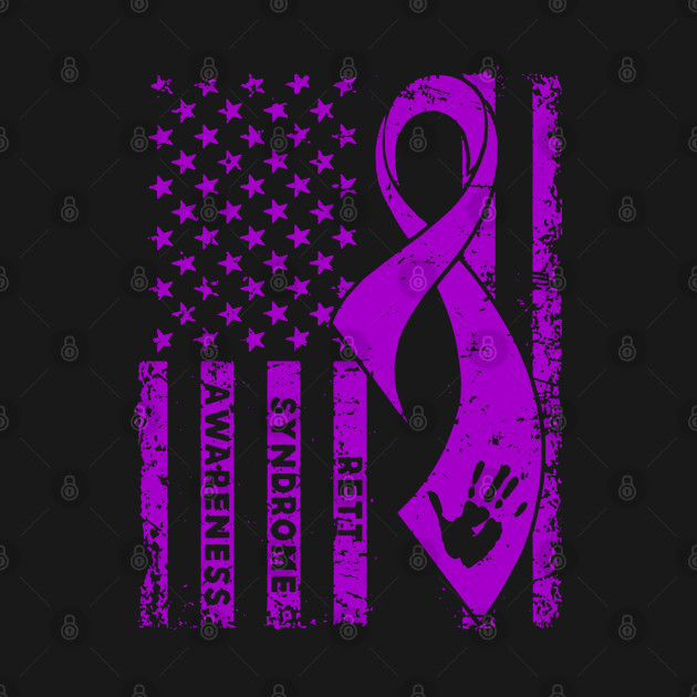 Rett Syndrome Awareness Flag Ribbon by KHANH HUYEN