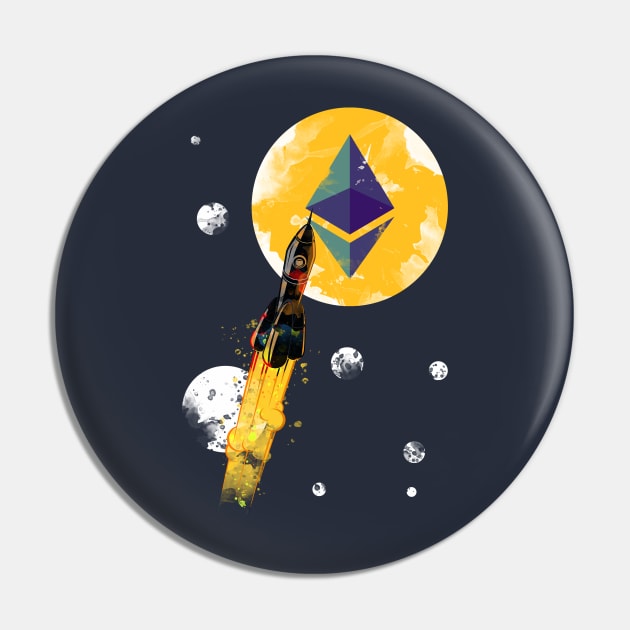 Up To The Moon : Ethereum Edition Pin by CryptoTextile