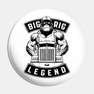 Funny Trucker Bigfoot Big Rig Legend Truck Driver Pin