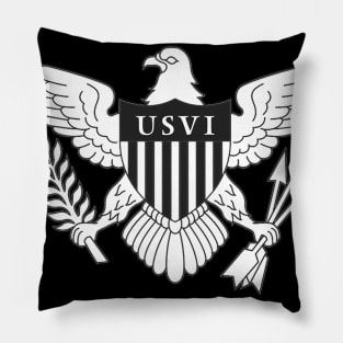 USVI FLAG - Virgin islands Flag B & W  -  Fresh logo Pillow