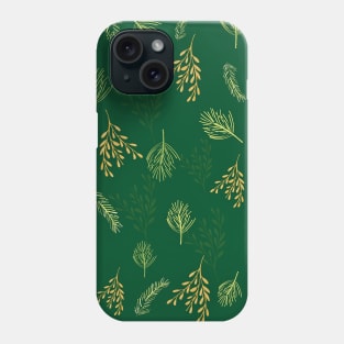 Green Festive Leaf Design for Christmas and Seasonal Holidays Phone Case