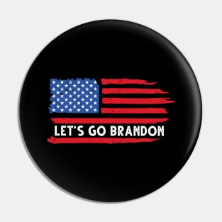 Let's Go Brandon Distressed USA Flag Pin