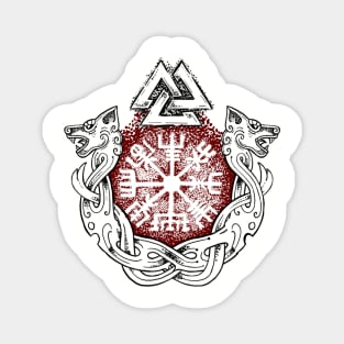 Viking valknut and vegvisir Magnet