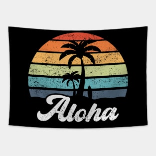 Aloha Hawaii Hawaiian Island Palm Beach Surfboard Surf Tapestry