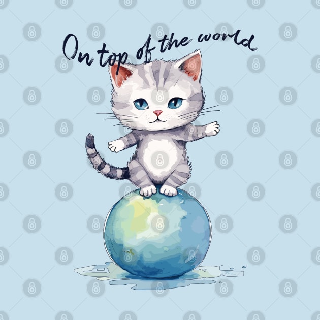 On top of the world, cute kitten by LollysLane