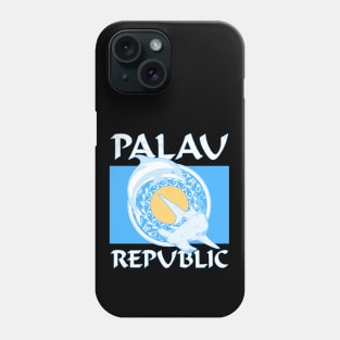 Palauan Flag with Hammerhead shark and dolphin Phone Case