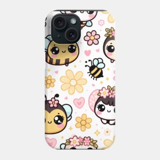 Cute Bee and Flowers Phone Case