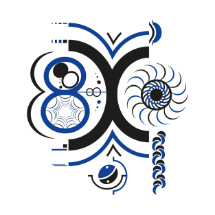 Abstract digital art number 8 - black and blue T-Shirt