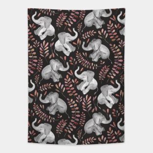 Laughing Baby Elephants – Coral Tapestry