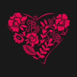 floral heart valentine T-Shirt