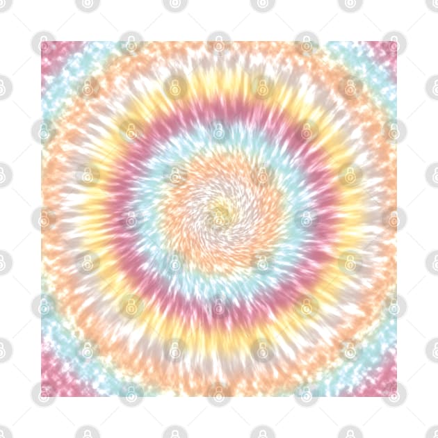 Pastel Color Pink, Aqua Blue, Orange, Beige and Yellow Tie Dye by karenmcfarland13