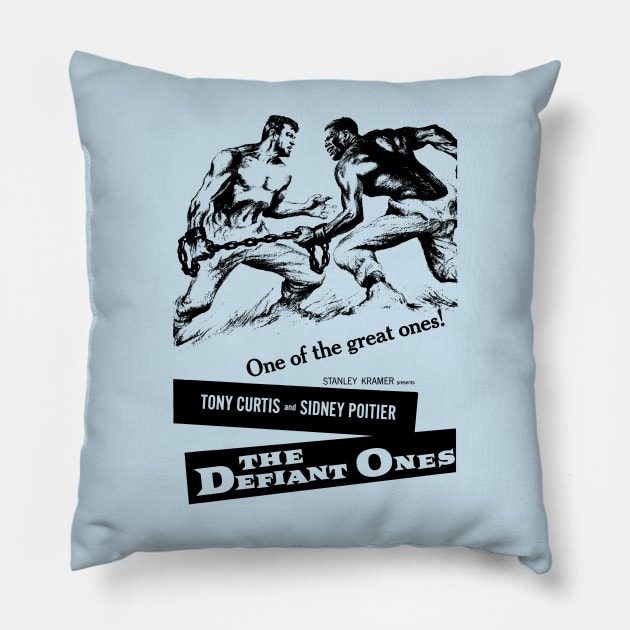 The Defiant Ones Movie Poster Pillow by MovieFunTime