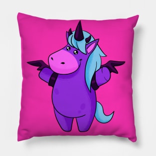 Unicorn in Bat Costume Pillow