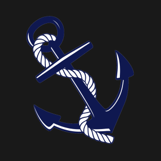 Navy blue anchor sticker T-Shirt