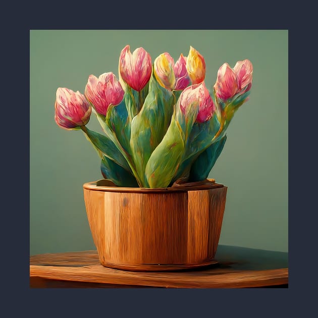 Tulips in Wood Base by wcboys_designs