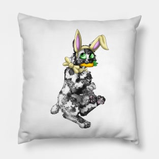 Bobtail BunnyCat: Salt & Pepper (Yellow) Pillow