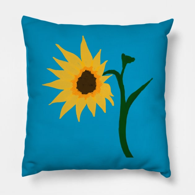 Sunflower Illustration Pillow by hannahjgb