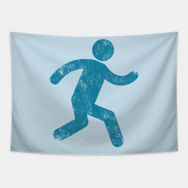 Distressed Running Stick Man Tapestry by terrybain