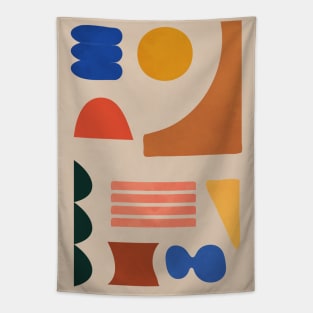 Colorful Modern Abstract Shapes 1 Tapestry