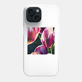 Watercolor tulip pattern Phone Case