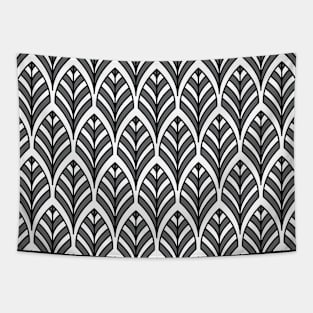 Art Deco Pattern no 36 - Black - BOHO Feather Pattern Tapestry