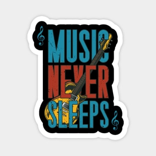 Music Never Sleeps Guitar Magnet