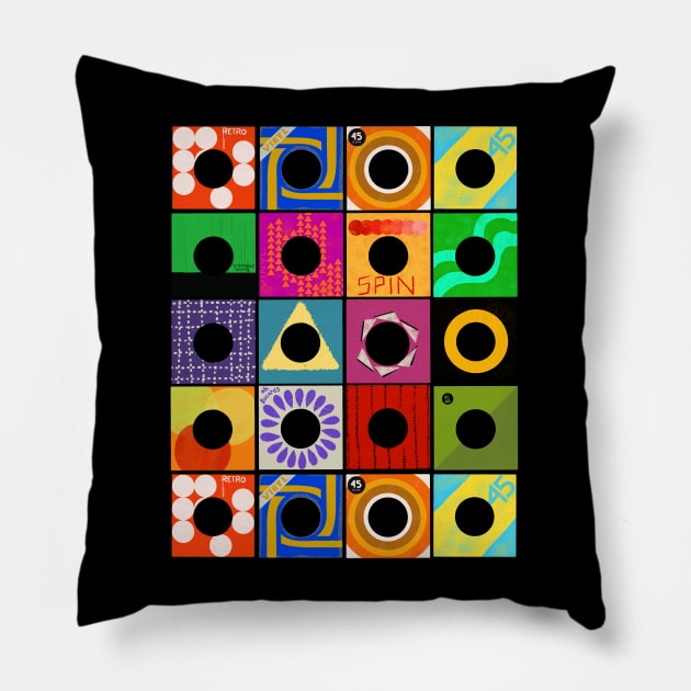 Vinyl Record Sleeves Pillow by jenblove