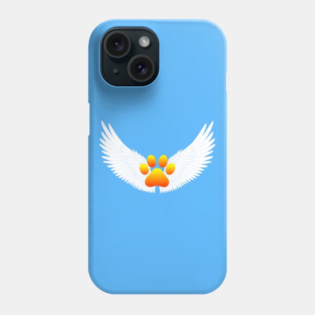 Guardian Angel Wing Paw Print Phone Case by Art by Deborah Camp