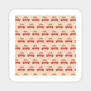 Christmas Tree Holiday Car Pink Magnet