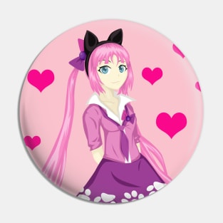 Pink Cat Girl Pin