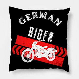 German Rider Motorcycle Vintage Biker Pillow