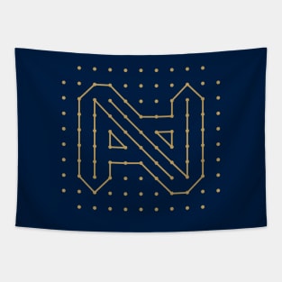 Dots and Alphabet Golden Letter N Tapestry
