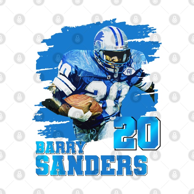 Barry Sanders // Art // Retro Football by Aloenalone