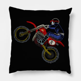 Vintage Motocross "Ride Red" Pillow