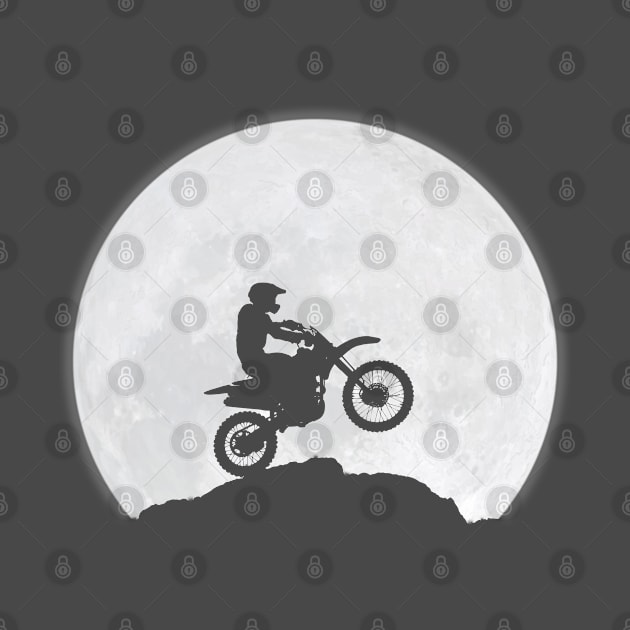 Motorcyclist and the Moon by Crab