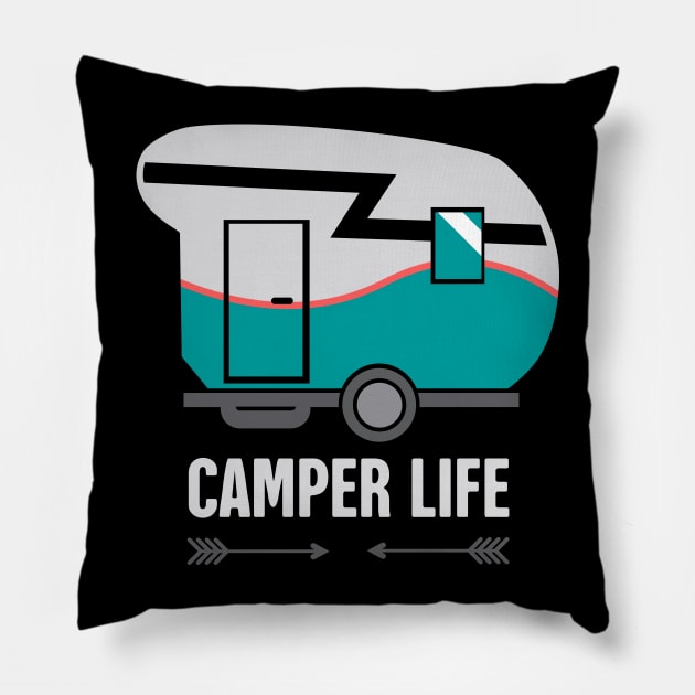 Camper Life | Retro RV Pillow by MeatMan