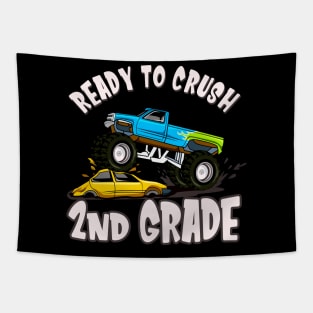 Monster Truck 2nd Grade School Kids Gifts Tapestry