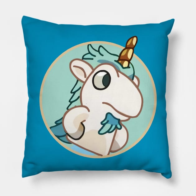 unicorse hole funny Pillow by frondorfelda